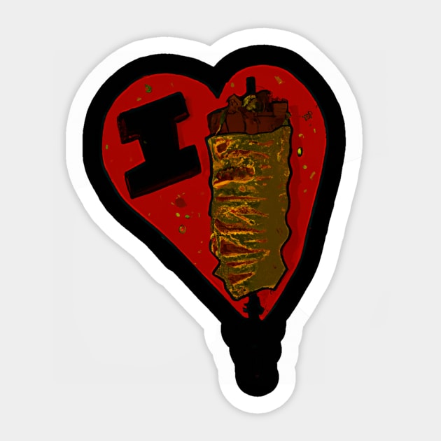 I Love Doner Sticker by Imutobi